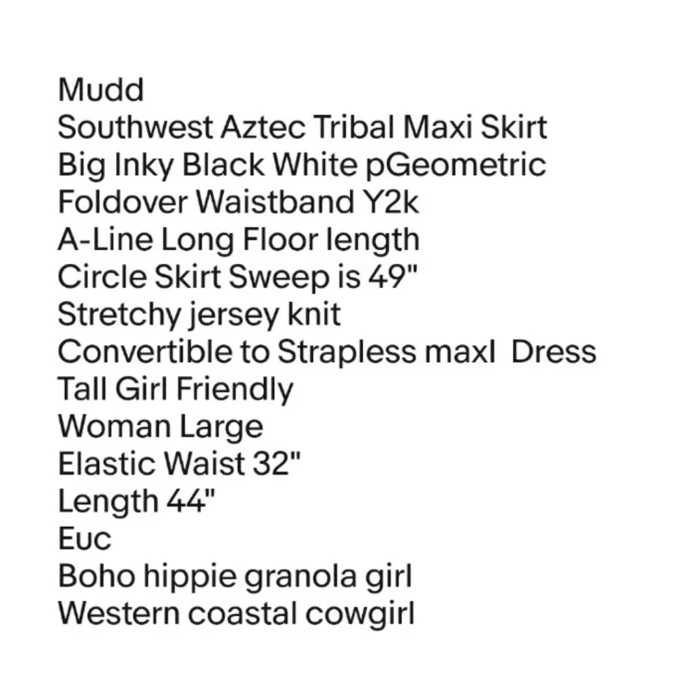 Mudd Aztec Tribal Maxi Skirt Woman Large Big Inky Black Foldover Waistband Y2k